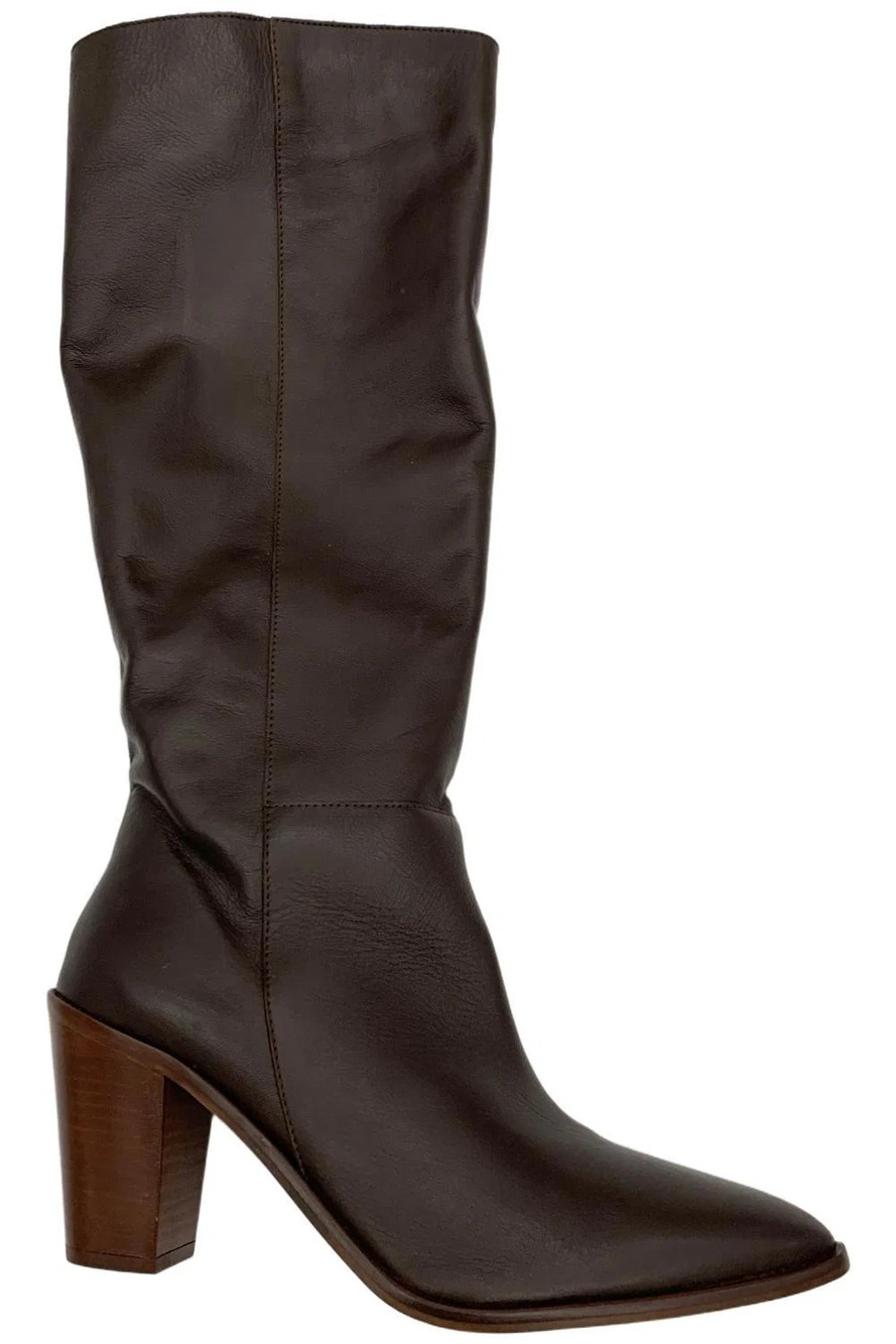 INTENTIONALLY BLANK Women's Leather Tall Boot Debbie Chocolate - Medium